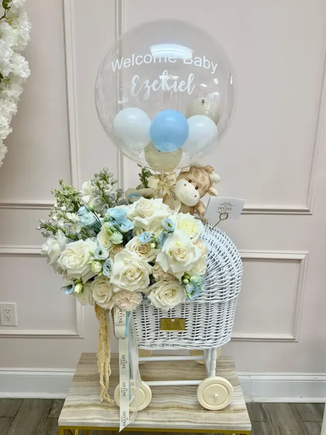 Luxury Floral Baby Bassinet Stroller