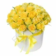 2 dozen yellow roses in the box