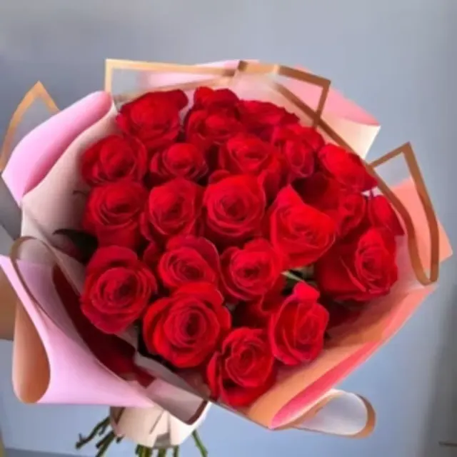 24 Wrapped Red Roses