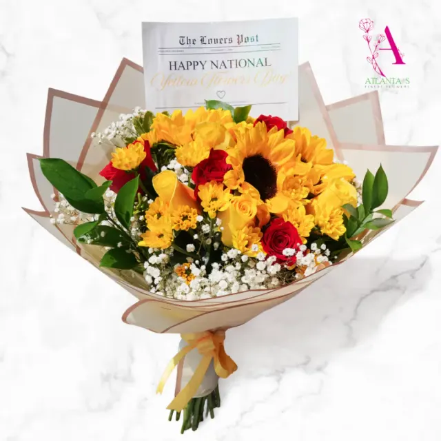 Golden Sunshine Wrapped Bouquet