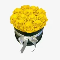 Deluxe Gift Box: 12 Yellow Preserved Roses in a Luxury Box