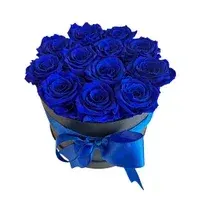Deluxe Gift Box: 12 Blue Preserved Roses in a Luxury Box