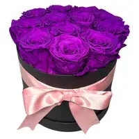 Deluxe Gift Box: 12 Purple Preserved Roses in a Luxury Box