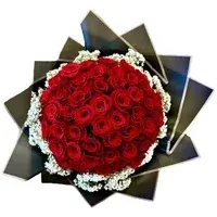 Absolutely Alluring: 50 Red Roses in Deluxe Wrap