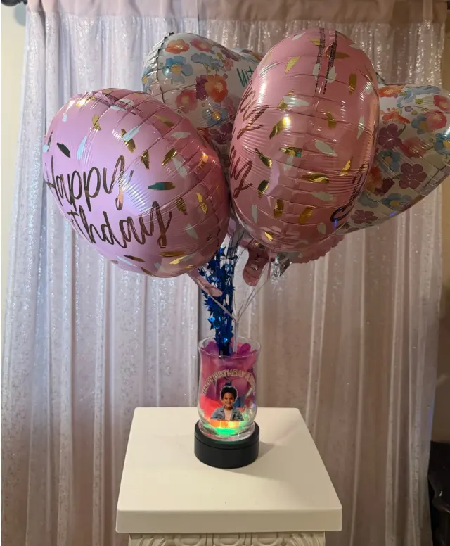 The Glow Birthday Balloons Bouquet
