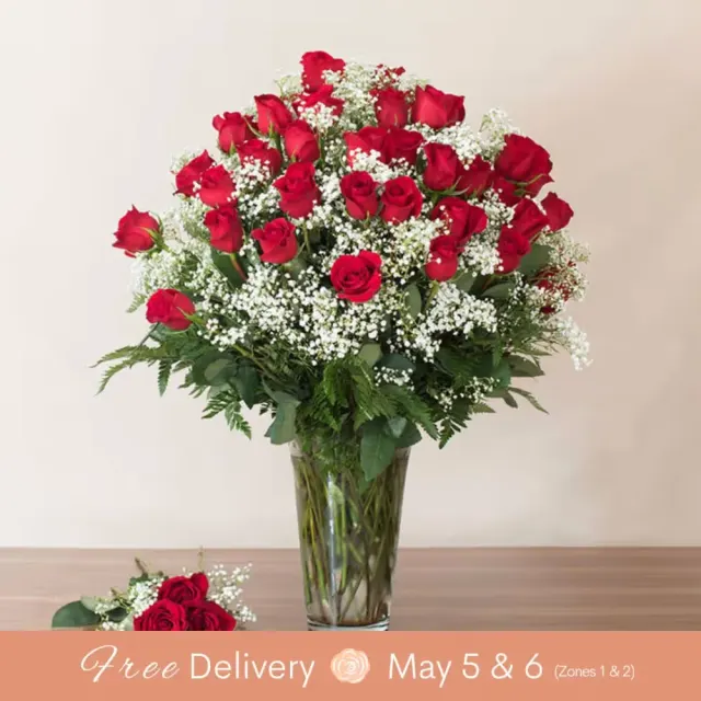Abundant Love (The HAMMAH! with 4 Dozen Long Stem Roses)