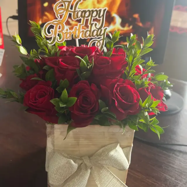Roses in a Box- Happy Birthday