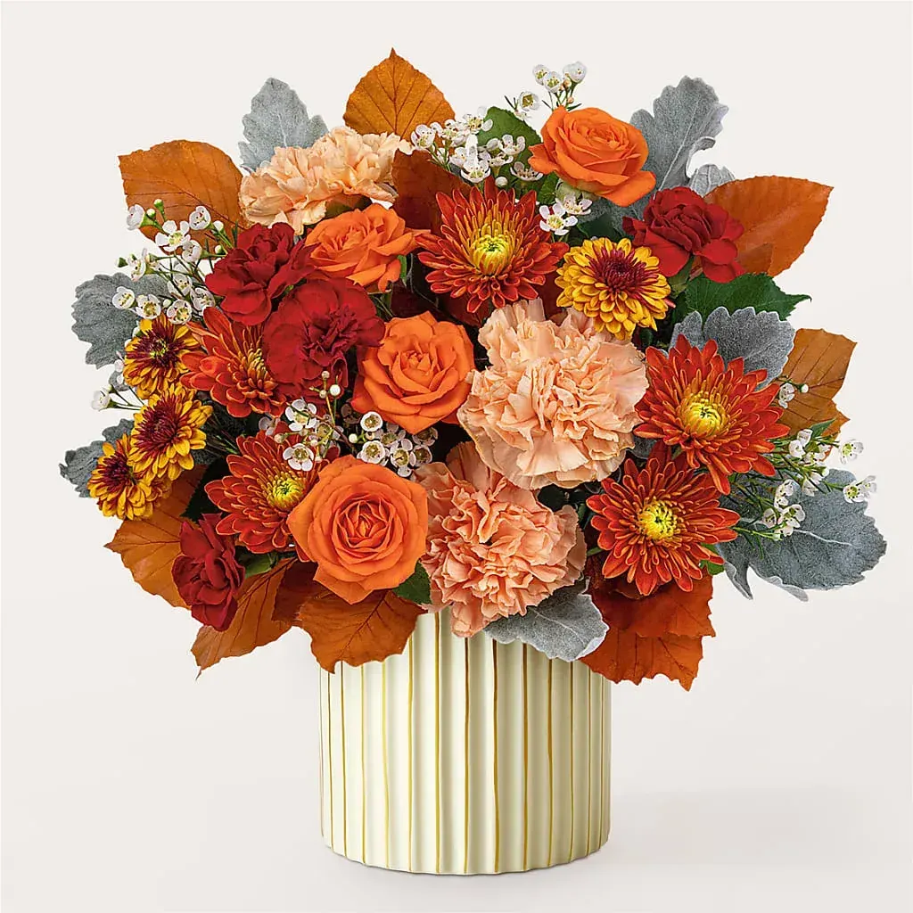 Merlot Bouquet with Ivory Vase