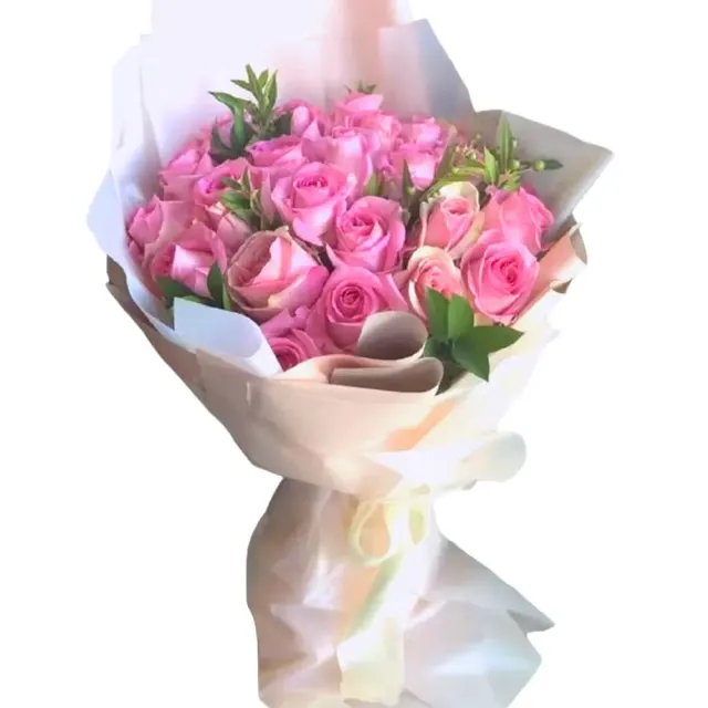 1, 2 or 3 Dozen Pink Wrapped Roses