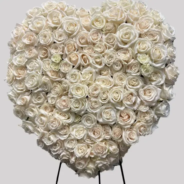 White Heart Sympathy Floral Spray