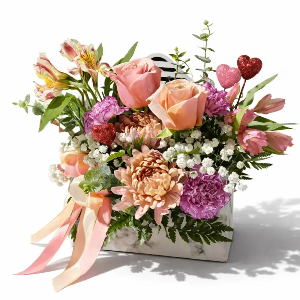 Blushing Hearts Arrangement