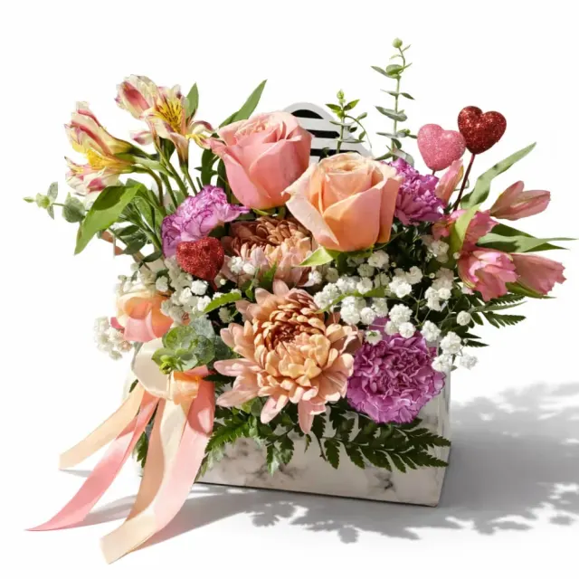 Blushing Hearts Arrangement