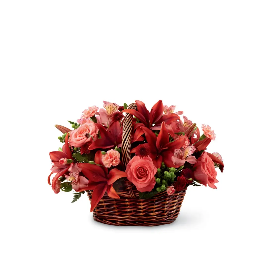 The FTD Bountiful Garden Coral Basket