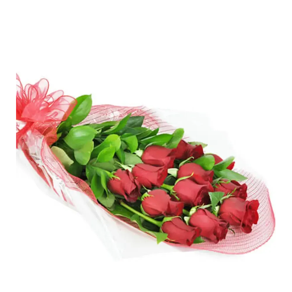 Perfect Wrapped Long-Stemmed Red Roses
