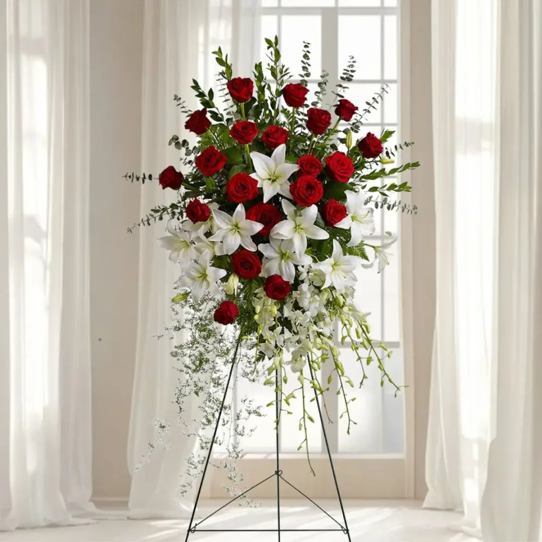 Lily and Rose Tribute Standing Spray