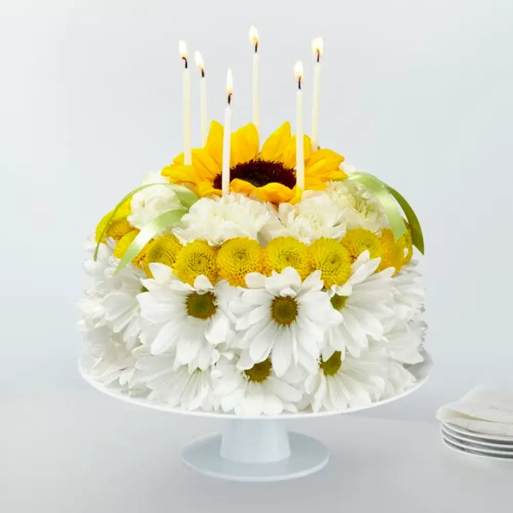 Birthday Smiles Floral Cake