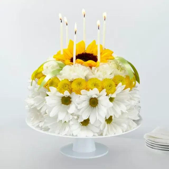 Birthday Smiles Floral Cake