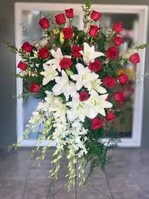 Lily and Rose Tribute Spray