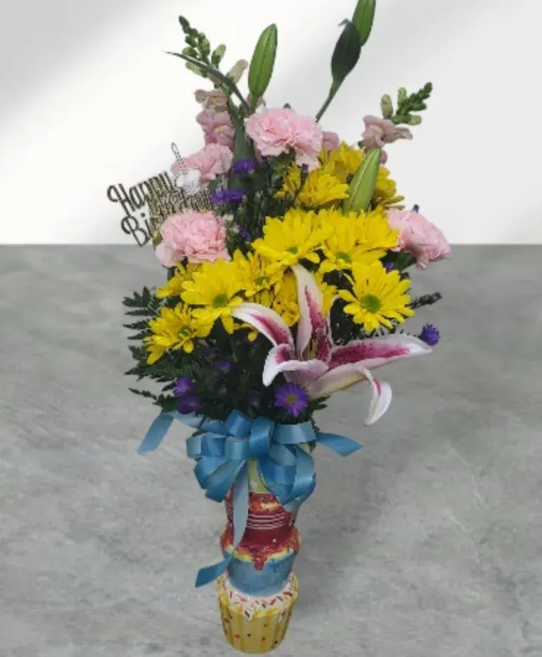 Cupcake Tower Flower Arrangement Fhf-Bd63