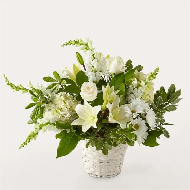 Ivory Elegance Floral Basket