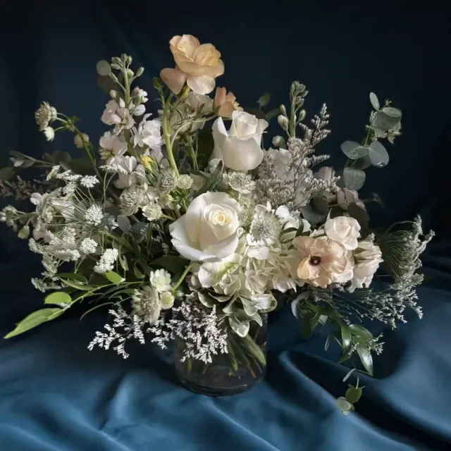 Blush and Buttercream Vased Arrangement