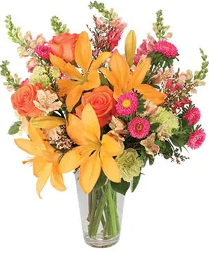 Sunset Lilies & Roses