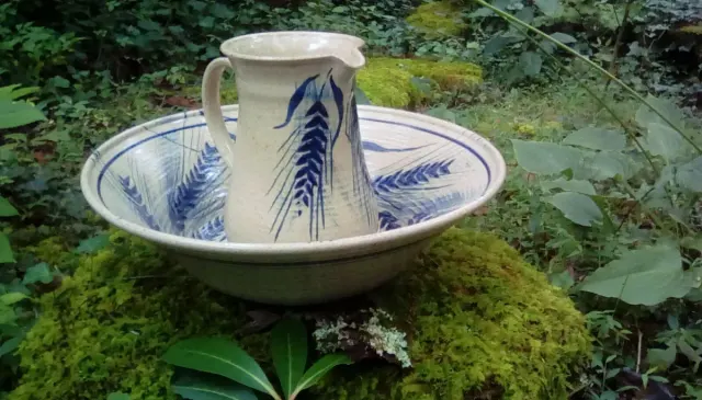 Ewer and Bowl - Wheat Design