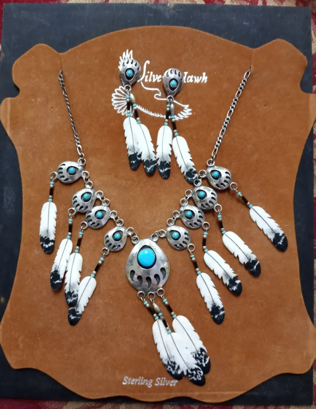 Vintage Native American Sterling and Turquoise Set