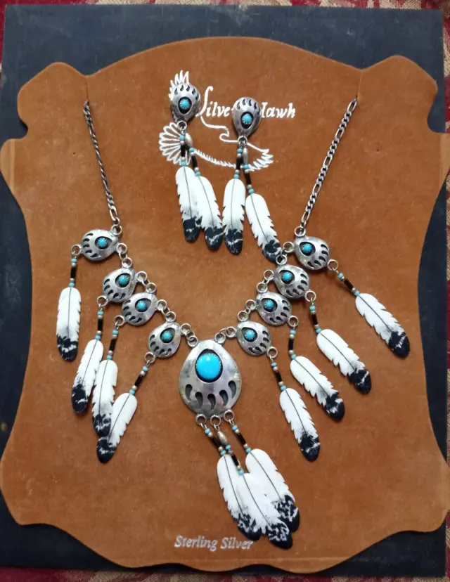 Vintage Native American Sterling and Turquoise Set