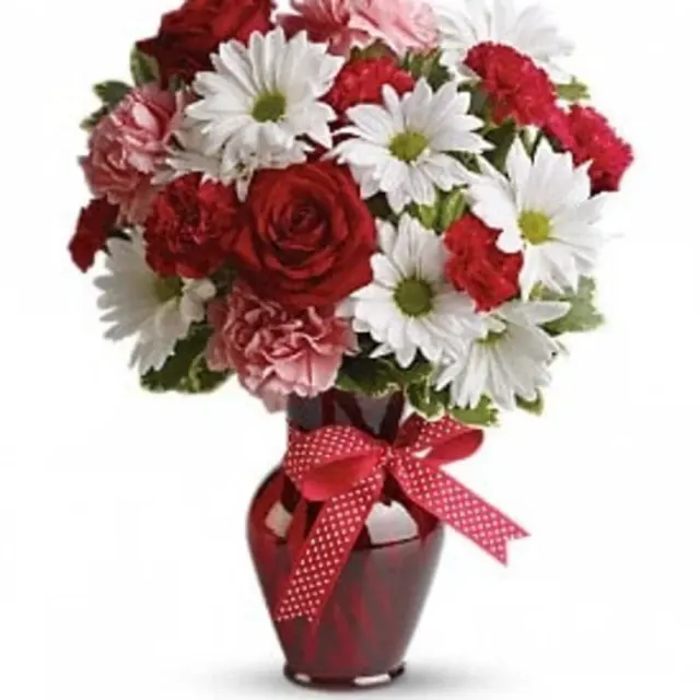 Hugs and Kisses Bouquet with Red Roses