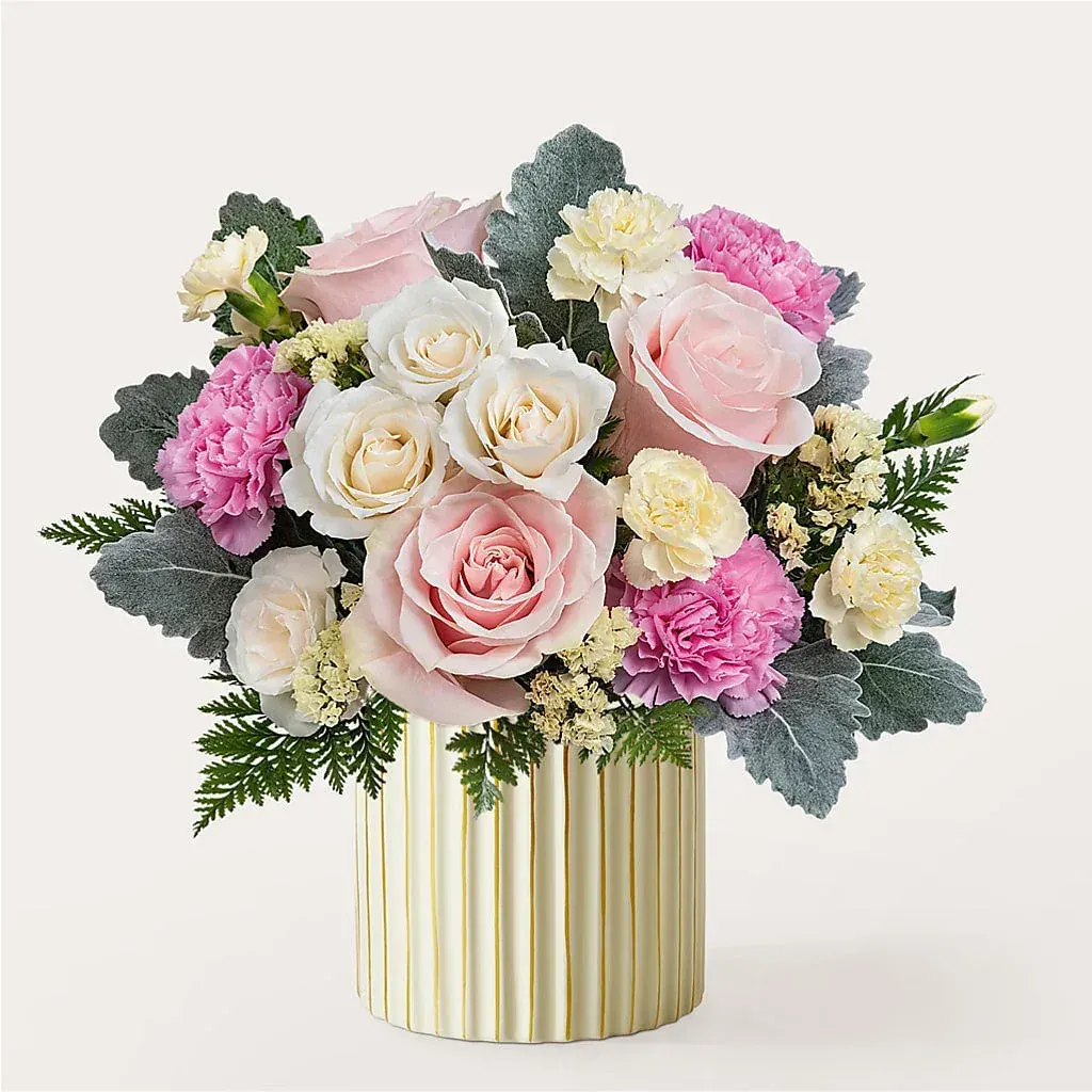 Blissful Moments Bouquet with Ivory Vase