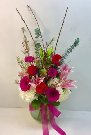 Vibrant Pink Garden Vase
