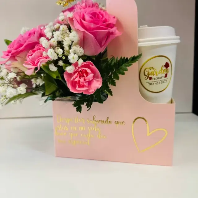 flowers with a cup of coffee