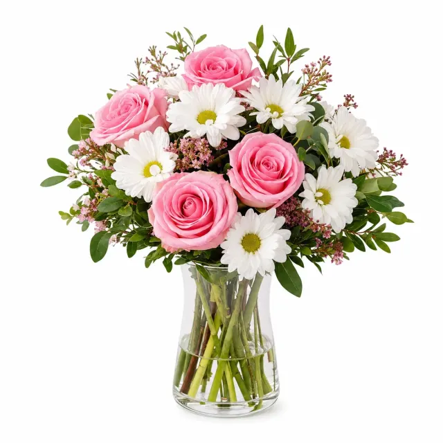 Rose & Daisy Vase