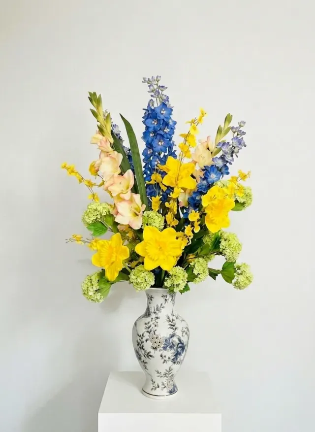 Blue & Gold Silk Vase