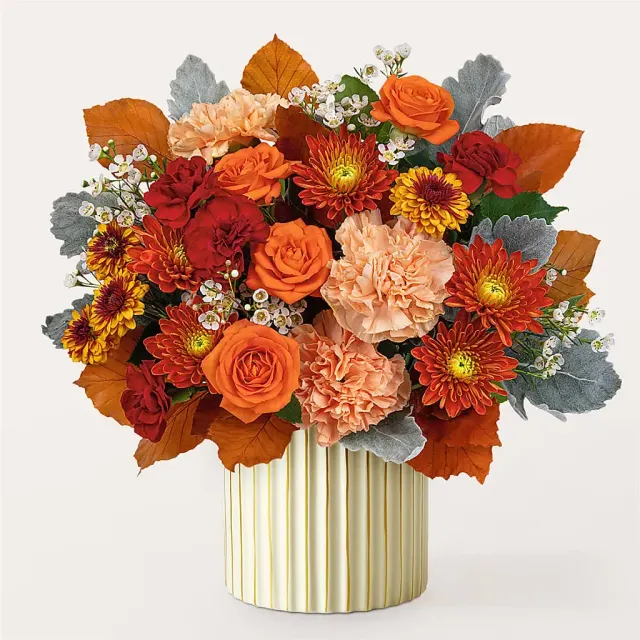 Merlot Bouquet with Ivory Vase