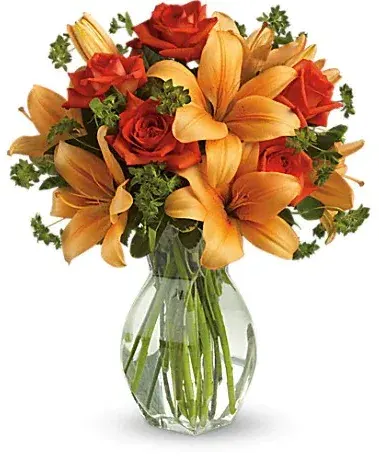 Fierey Lilly and Roses