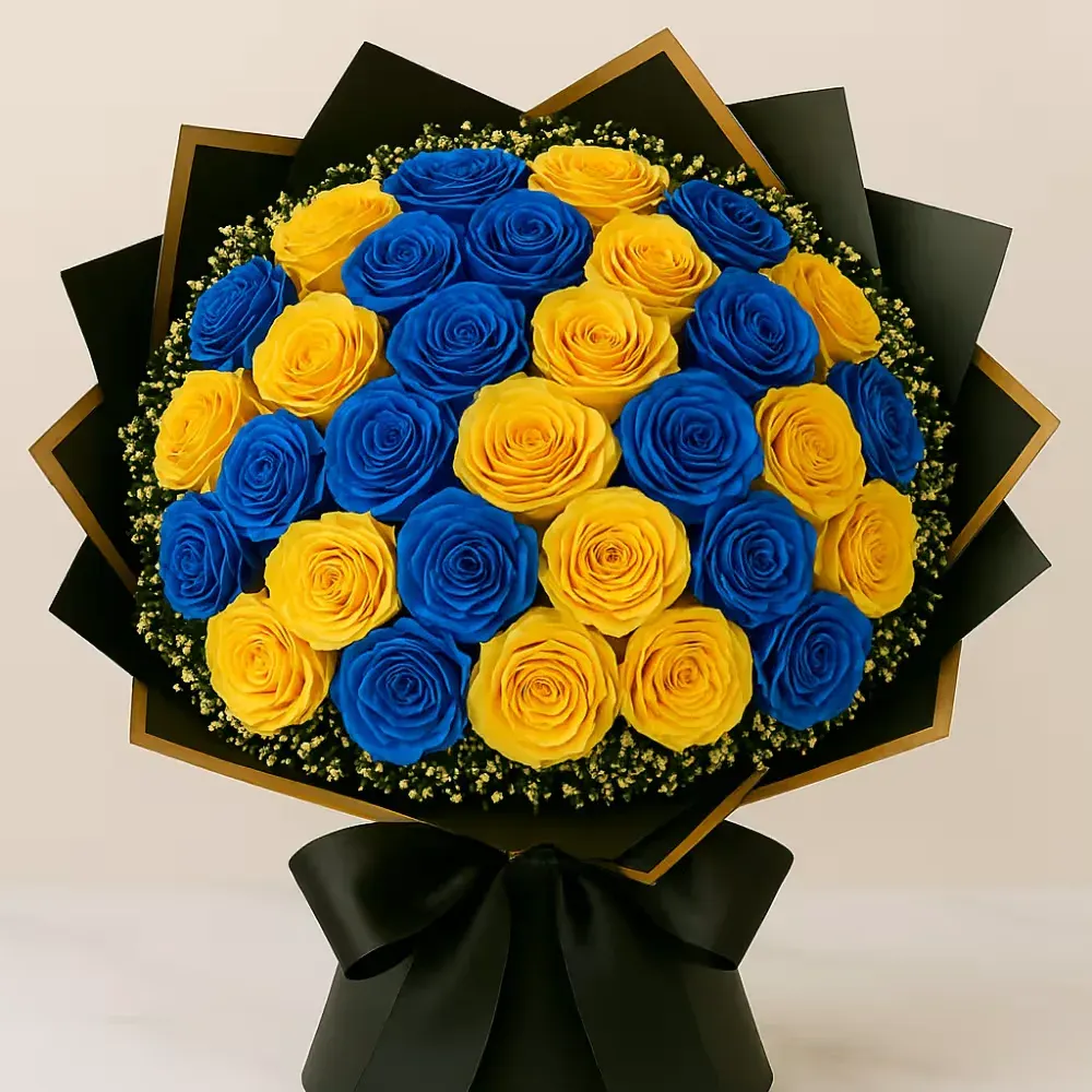Ramo Azul Marino y Amarillo by Latin Lady Luxe