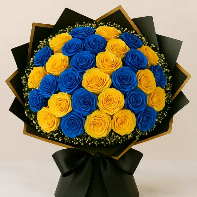 Ramo Azul Marino y Amarillo by Latin Lady Luxe