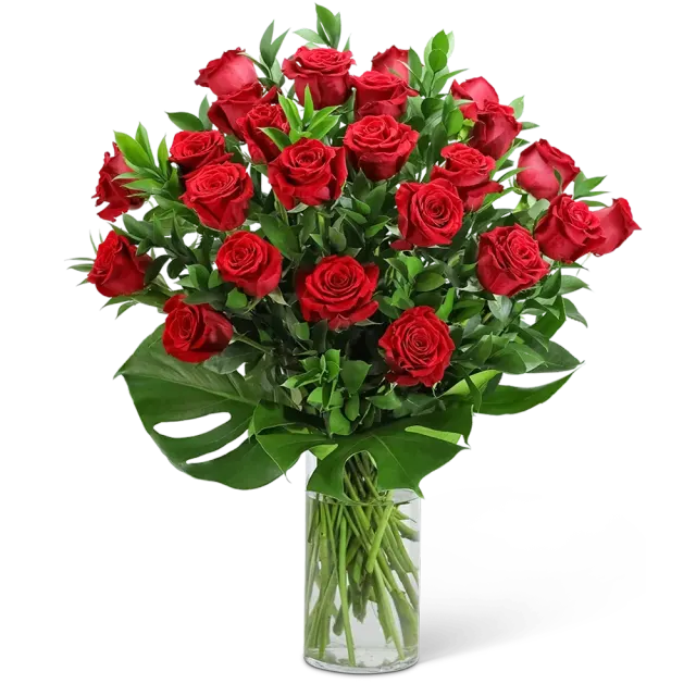Red Roses with Modern Foliage (24)