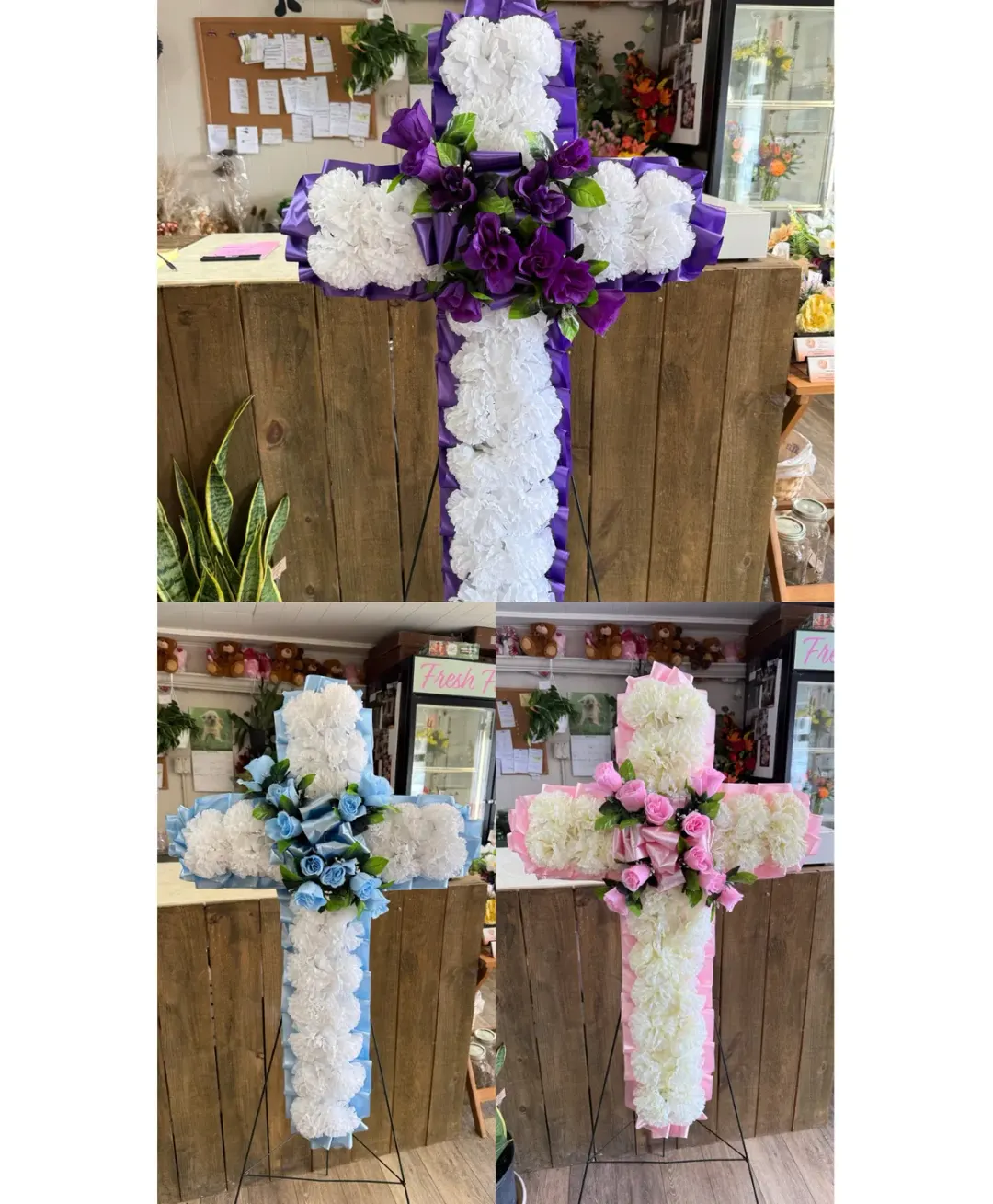 Silk Floral Crosses