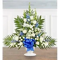 Tranquility Floor Basket - Blue & White