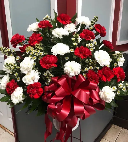Red and White Carnation Tribute