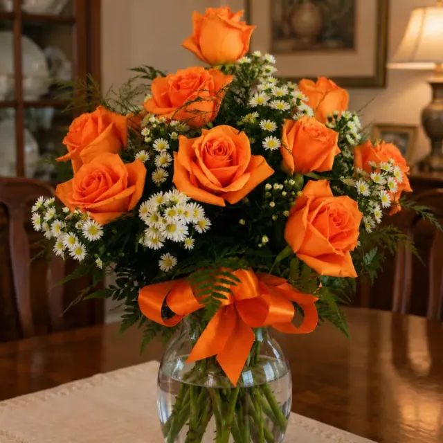 A Dozen Orange Roses
