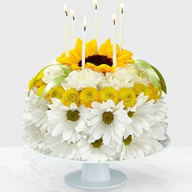Yellow floral cake