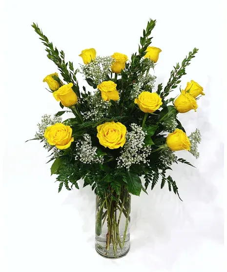 Vased Yellow Roses