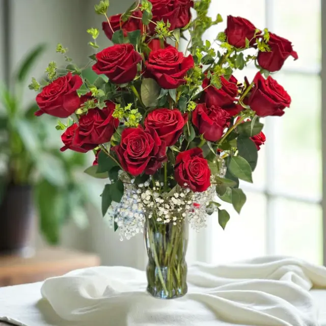 2 Dozen Long Stemmed Red Roses