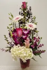 Rose Gebera Orchid Arrangement