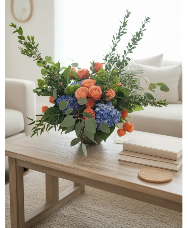 Genn Hues of Peach and Blu