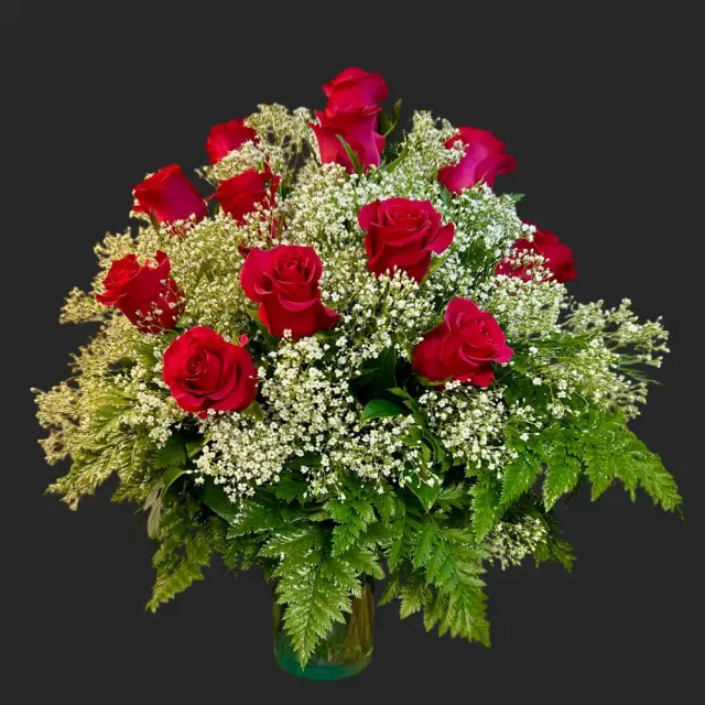 A Dozen Hot pink roses